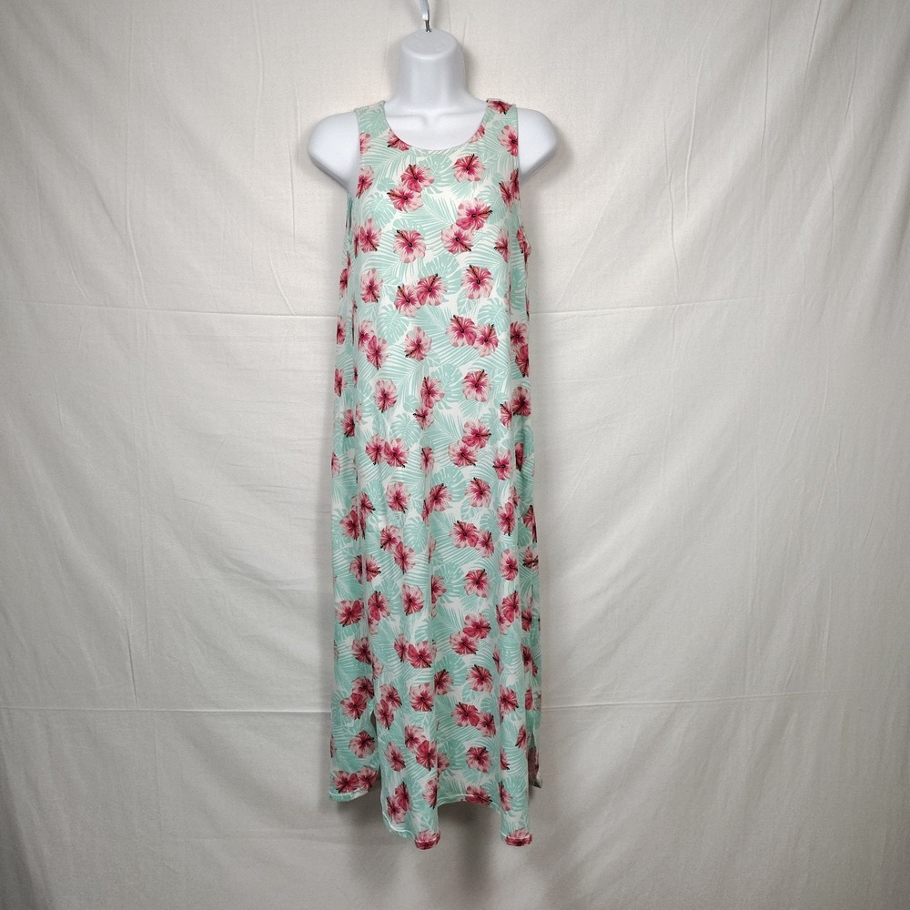 Tommy Bahama Sleepwear Womens Maxi Dress Size S Floral Hawaii PJ Stretch Pockets
